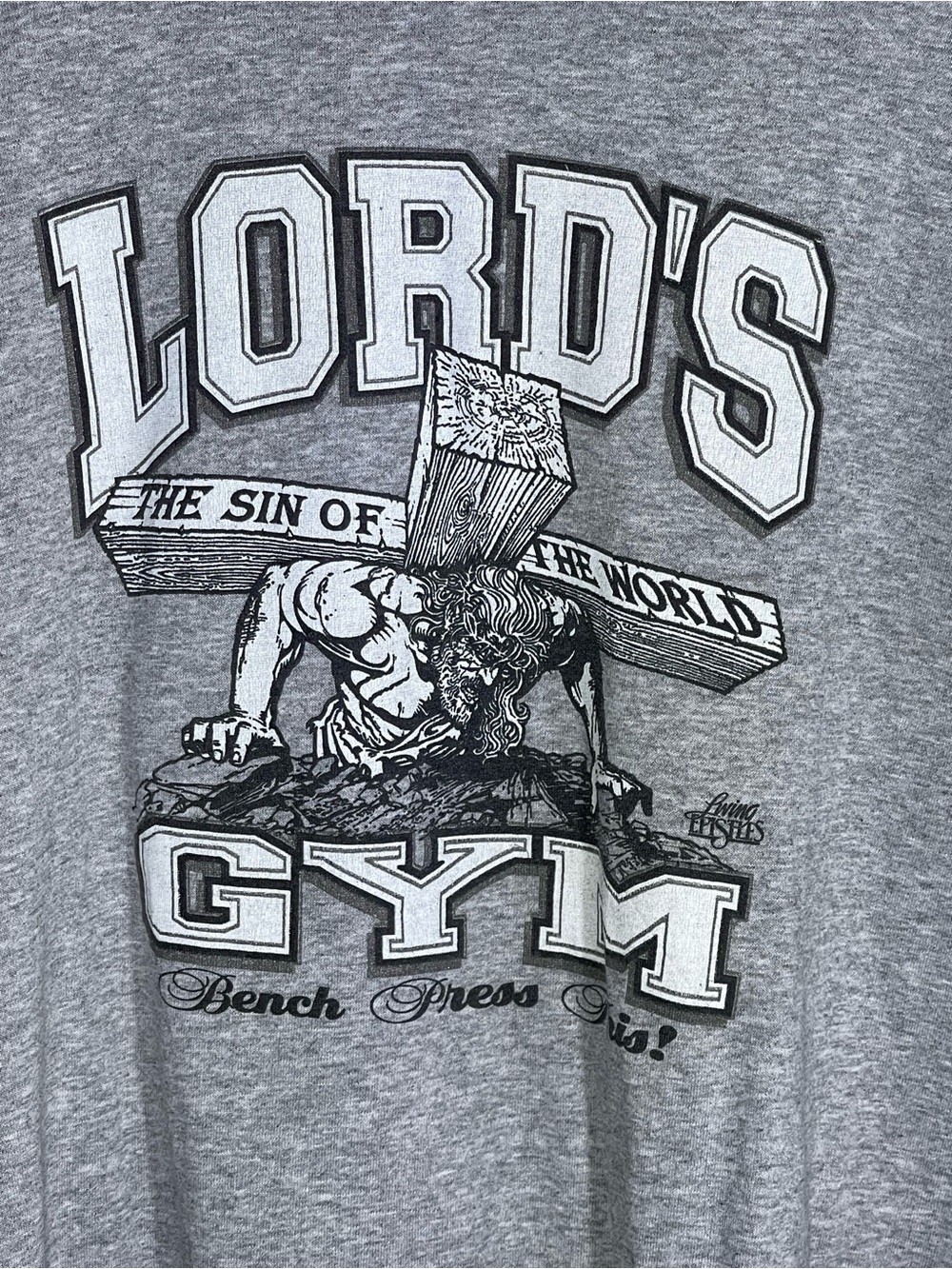 Vintage Lord’s Gym Living Epistle Ringer Tee Gray  XL/XXL 26x27 Measurement